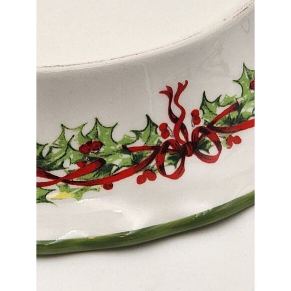 Christopher Radko Traditions Holiday Celebrations Quiche Pie Plate Dish 10" - Picture 11 of 16